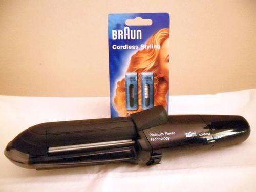BRAUN CORDLESS STRAIGHT AND SHAPE STEAM HAIR STRAIGHTENER WITH TWO BRAND NEW ENERGY GAS CELLS