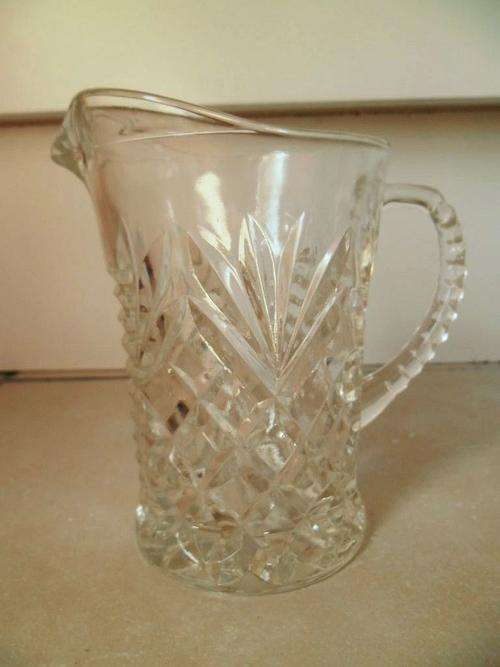 REDUCED FOR LEONORA5! LOVELY PRESSED GLASS JUG, 300 ML