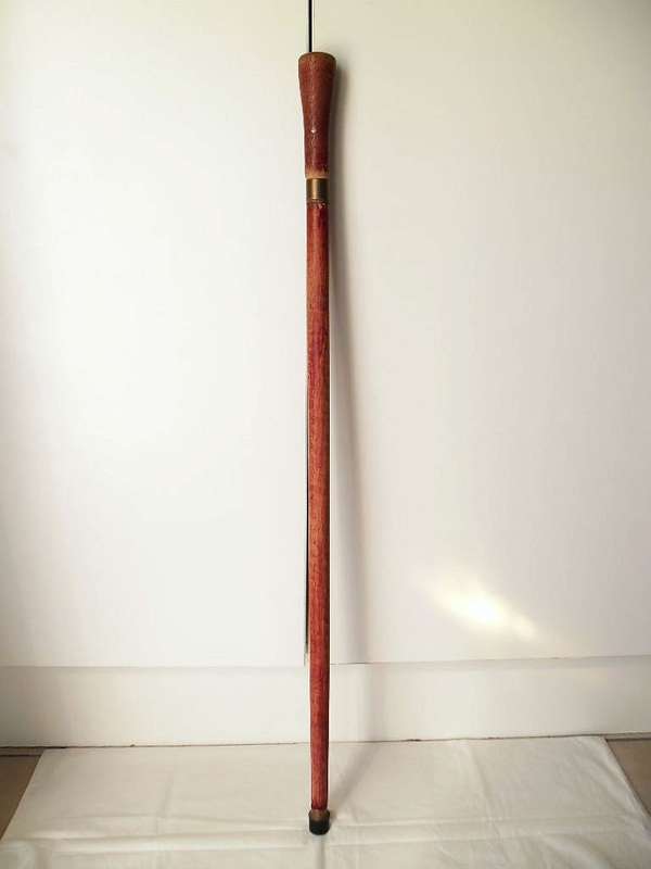 VINTAGE *CANE SWORD* WOODEN HIDDEN SWORD WALKING STICK, BLADE MADE 440 STAINLESS STEEL TAIWAN
