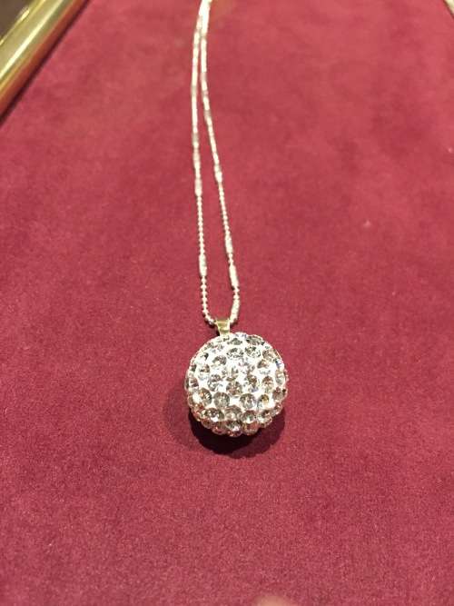 Swarofski Ball 925 sterling silver (14mm) on 45 cm chain 925 silver (215gr)