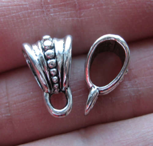 BAILS - ANTIQUE SILVER - SLIDER - TO FIT ON EUROPEAN SNAKE CHAINS - 14x8mm
