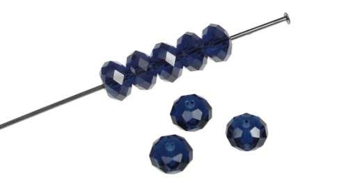 SWAROVSKI CRYSTAL - DARK INDIGO - 4mm - FACETED RONDELLE BEADS - 5040