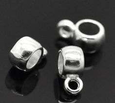 CHARM CONNECTOR BAILS - SILVER PLATED - 9x4mm