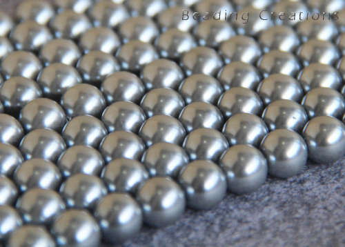 GLASS PEARL BEADS - SILVER - 8mm - 25 PCS