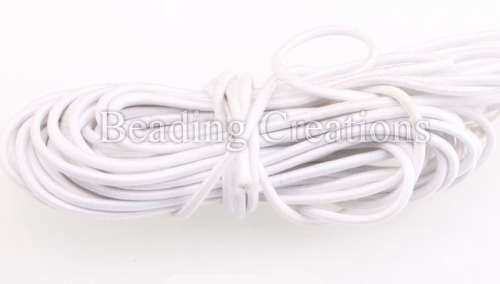 NYLON - COATED - ELASTIC STRETCH CORD - 3mm - WHITE - SOLD PER METER