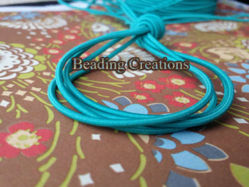NYLON - COATED - ELASTIC STRETCH CORD - 1.5mm - TEAL - SOLD PER METER
