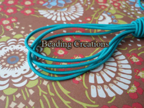 NYLON - COATED - ELASTIC STRETCH CORD - 1.5mm - TEAL - SOLD PER METER