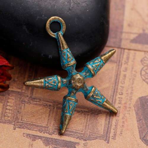 Bohemian Chic Star Charms Patina Bronze 3D