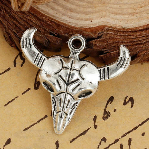 CHARMS - TAU - BOHO CHIC - ANTIQUE SILVER - 28x26mm