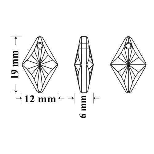 PENDANTS/SWAROVSKI CRYSTAL PENDANT/CLEAR 19MM PENDANT/RHOMBUS DROP PENDANT/SWAROVSKI 6320