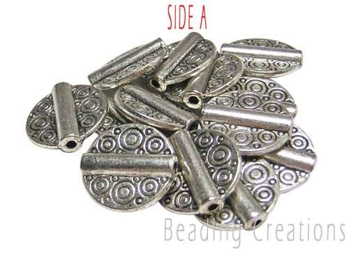 METAL BEADS - FLAT - DOUBLE SIDED - SPACER - ANTIQUE SILVER - 10mm