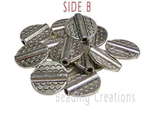 METAL BEADS - FLAT - DOUBLE SIDED - SPACER - ANTIQUE SILVER - 10mm