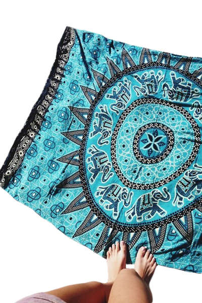 MANDALA - YOGA MAT - BOHO DECOR - BEACH THROW - TOWEL - SHAWL - WALL HANGING TAPESTRY