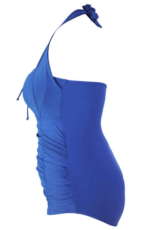**PLUS SIZE** SEXY SOLID ROYAL BLUE NON-UNDERWIRE MONOKINI- XL/2XL/3XL/4XL