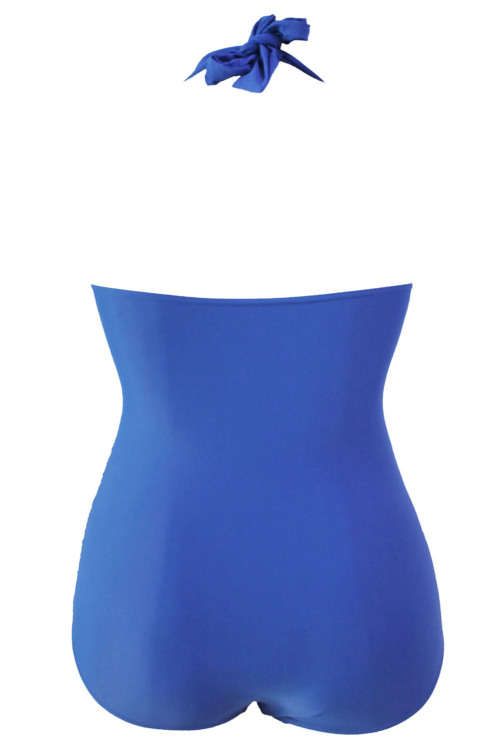 **PLUS SIZE** SEXY SOLID ROYAL BLUE NON-UNDERWIRE MONOKINI- XL/2XL/3XL/4XL