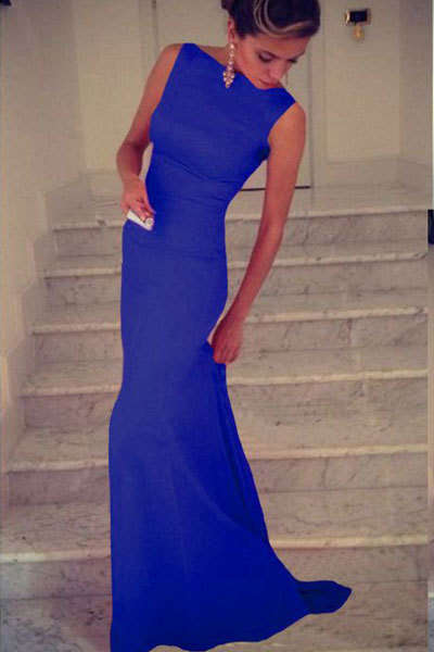 ELEGANT ROYAL BLUE MAXI EVENING DRESS - S/M/L
