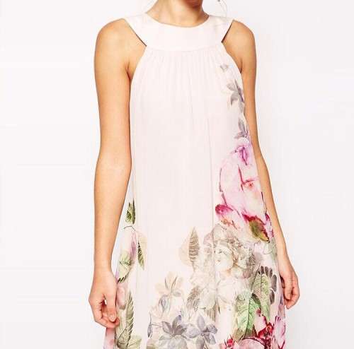 **LOCAL STOCK** BOHO FLORAL PRINT CHIFFON O-NECK MAXI DRESS - XL