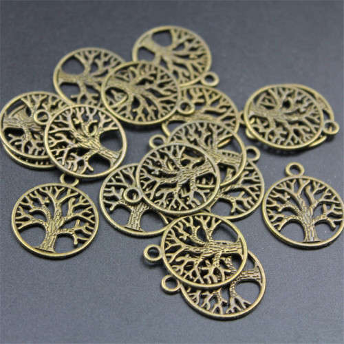 PENDANTS - ANTIQUE BRONZE - TREE OF LIFE - CHARMS - 20mm