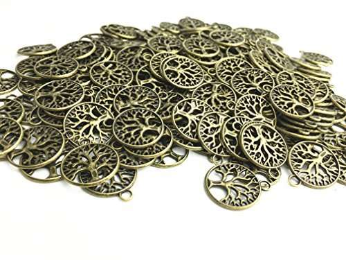 PENDANTS - ANTIQUE BRONZE - TREE OF LIFE - CHARMS - 20mm