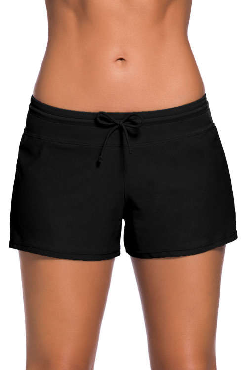BLACK WIDE ELASTIC WAIST SWIMSUIT BOTTOMS BOARD SHORTS SPORT ACTIVE BEACHWEAR SMALL TO PLUS SIZE