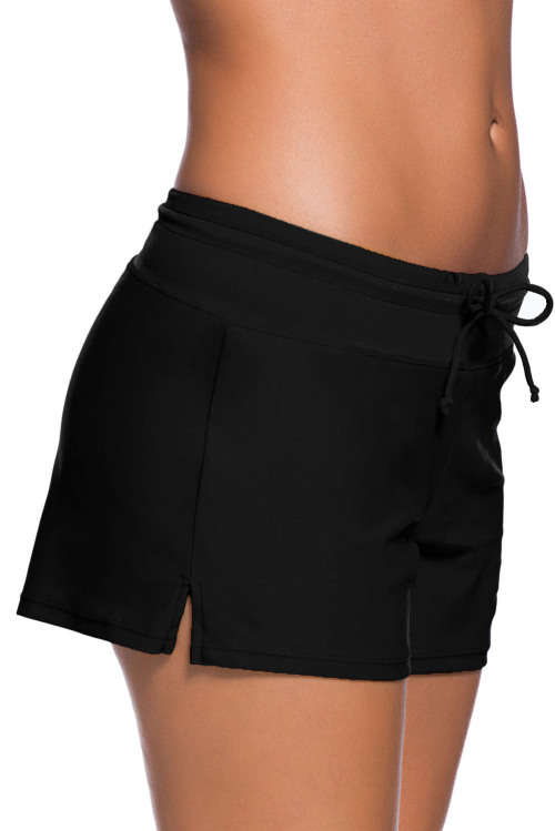 BLACK WIDE ELASTIC WAIST SWIMSUIT BOTTOMS BOARD SHORTS SPORT ACTIVE BEACHWEAR SMALL TO PLUS SIZE