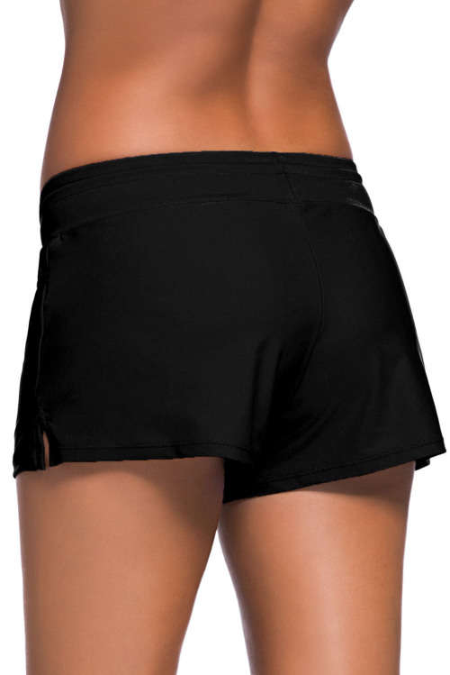 BLACK WIDE ELASTIC WAIST SWIMSUIT BOTTOMS BOARD SHORTS SPORT ACTIVE BEACHWEAR SMALL TO PLUS SIZE