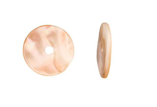 NATURAL - SHELL - FLAT ROUND COIN BEADS 10x2mm - 10 PIECES