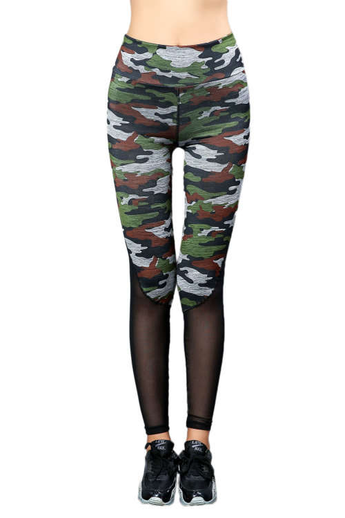 CAMOUFLAGE SPORT LEGGING WITH MESH - S/M/L