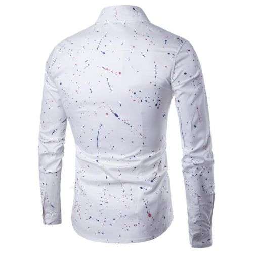TURNDOWN COLLAR LONG SLEEVE PRINTED SHIRT