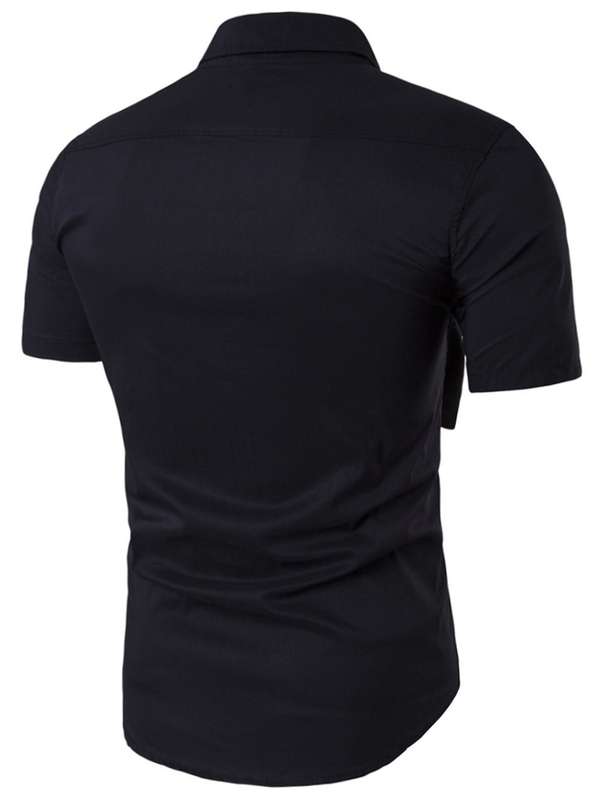 PLACKET DESIGN COLLAR SHIRT
