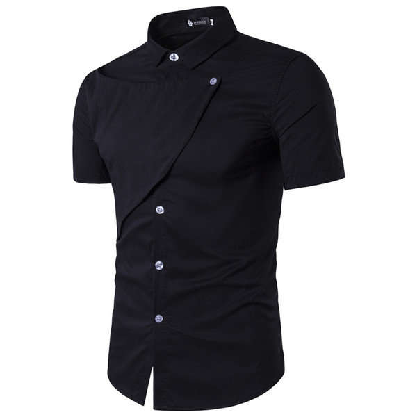 PLACKET DESIGN COLLAR SHIRT
