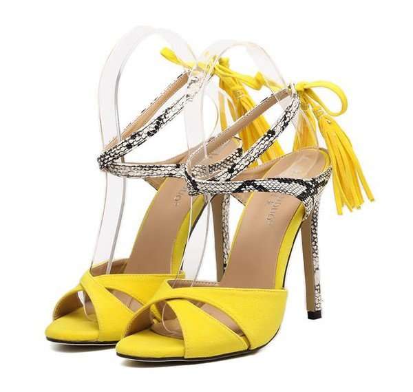 STILETTO HEEL TASSEL SANDALS