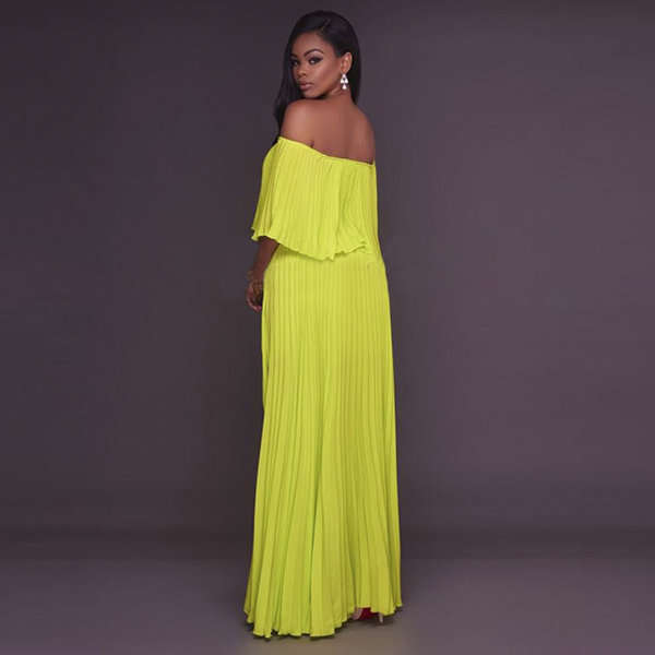 Chiffon Pleated Evening Dresses Formal Wear For Ladies