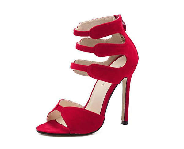 SUEDE ZIPPER  SANDALS