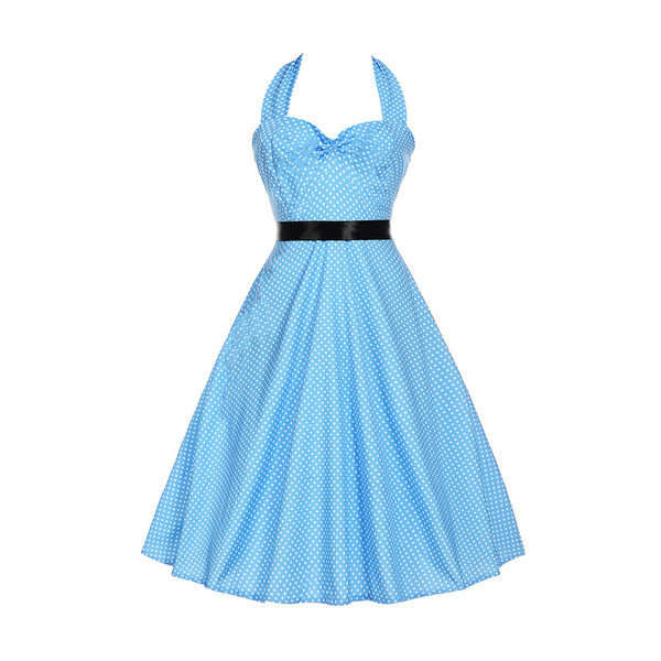 VINTAGE DRESS: VINTAGE DOT PRINT DRESS WITH BELT