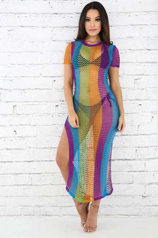 COVERUP/BEACH COVER UP/SWIMWEAR COVER UP/COLORFUL BEACH DRESS COVER UP