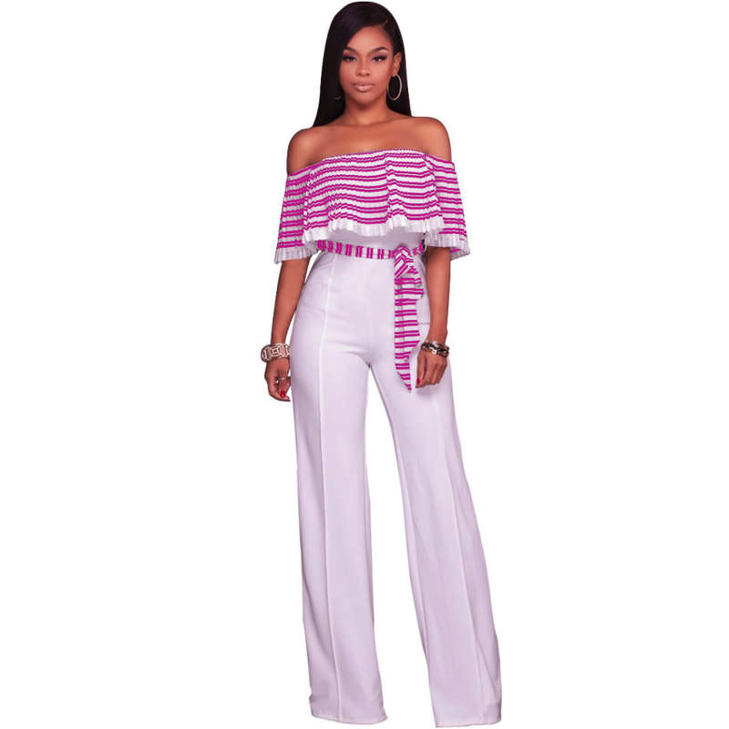 JUMPSUITS/JUMPSUIT/WOMENS JUMPSUIT/COTTON JUMPSUIT/WHITE AND PINK JUMPSUIT