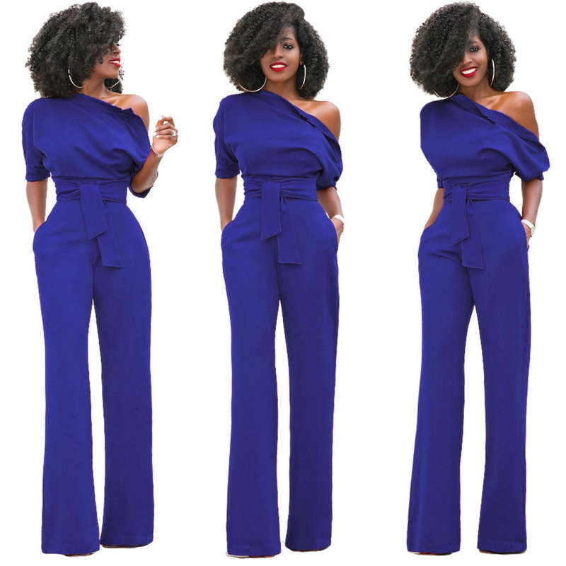 Blue formal jumpsuit clearance