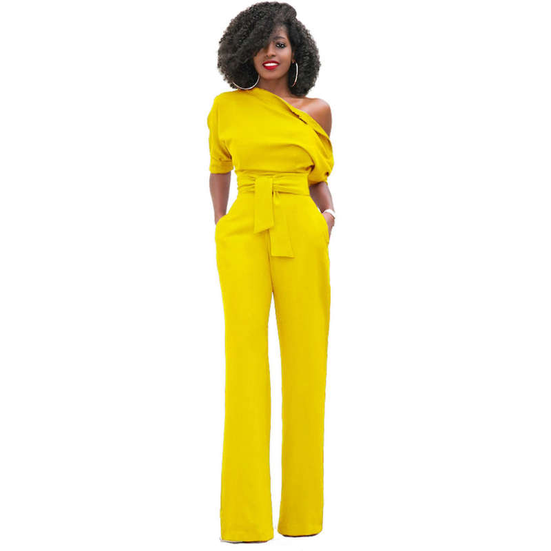 Yellow all in one jumpsuit sale