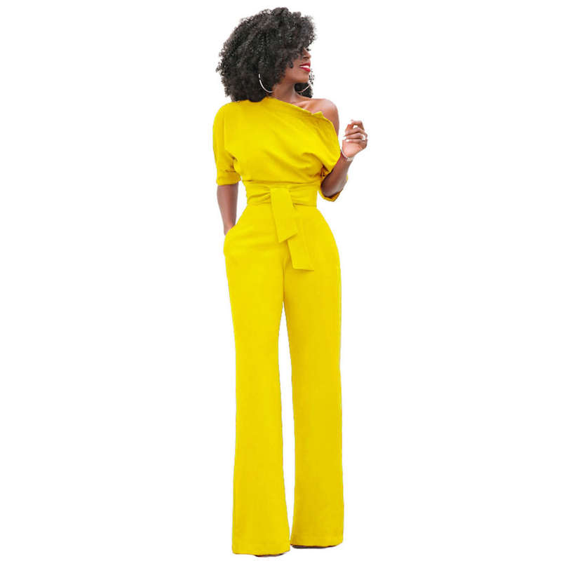 Yellow prom jumpsuit on sale