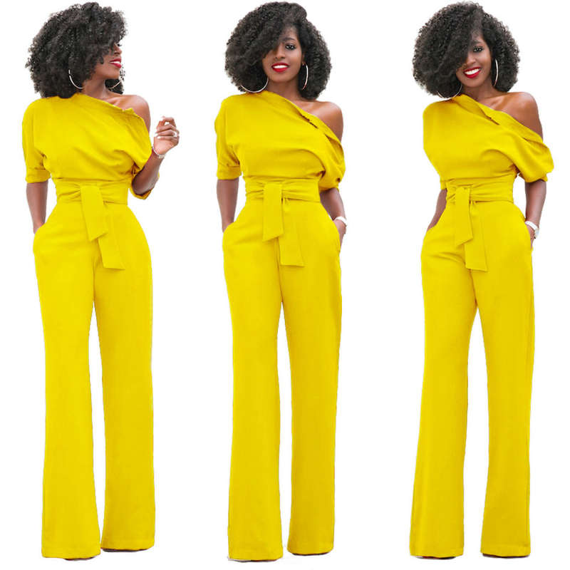 Yellow dressy jumpsuit cheap
