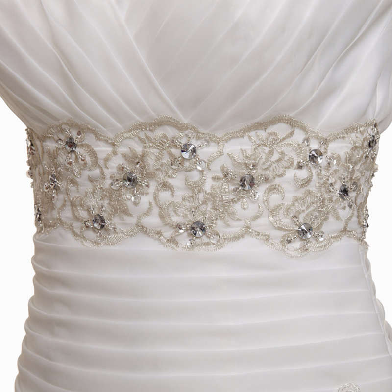 White Flounce Wedding Dress