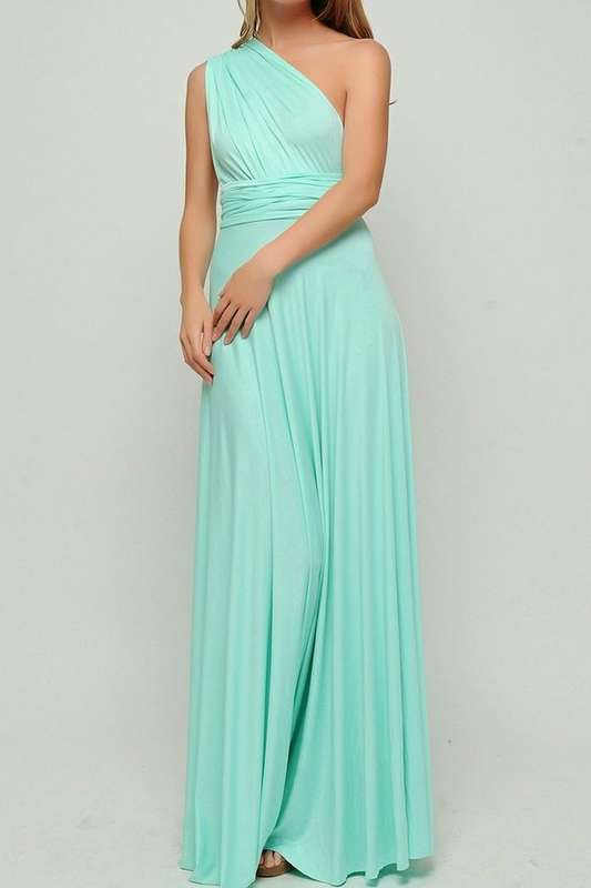 DRESSES/DRESS/WOMENS MAXI DRESS/MINT GREEN LONG INFINITY DRESS CONVERTIBLE DRESS BRIDESMAIDS DRESS