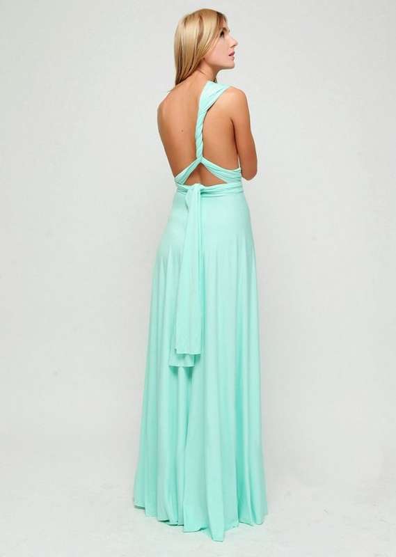 DRESSES/DRESS/WOMENS MAXI DRESS/MINT GREEN LONG INFINITY DRESS CONVERTIBLE DRESS BRIDESMAIDS DRESS