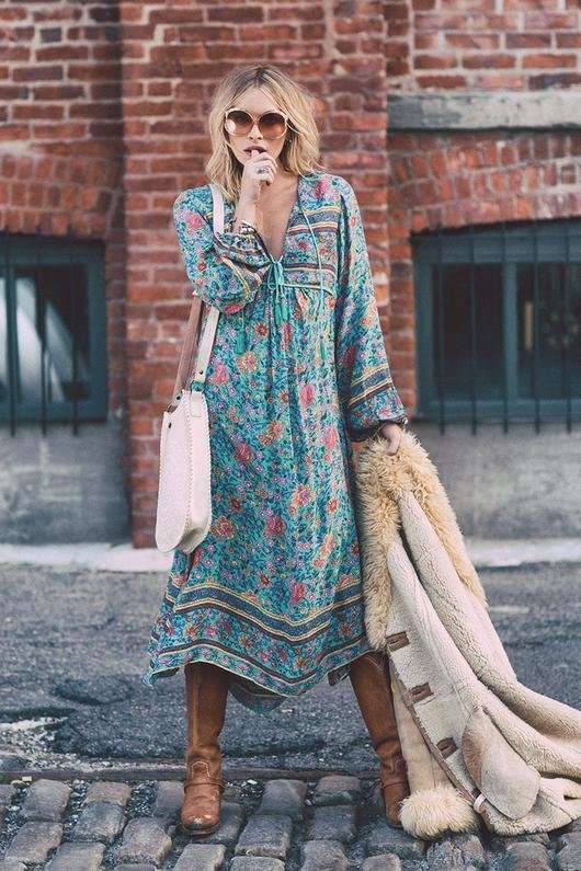 DRESSES/DRESS/MAXI DRESS/BOHEMIAN DRESS/BLUE DRESS/BOHO DRESS/PRINTED DRESS/ASYMMETRICAL DRESS