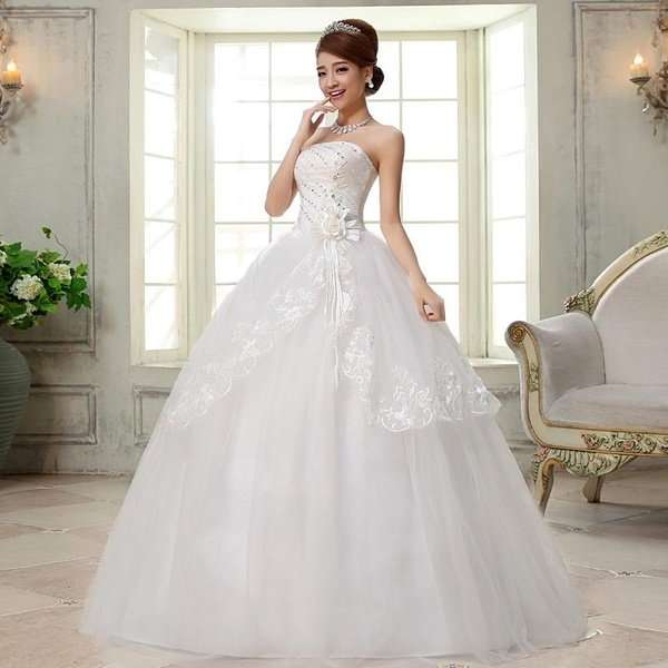 WEDDING DRESSES/WEDDING DRESS/WHITE WEDDING DRESS/CRYSTAL WEDDING DRESS