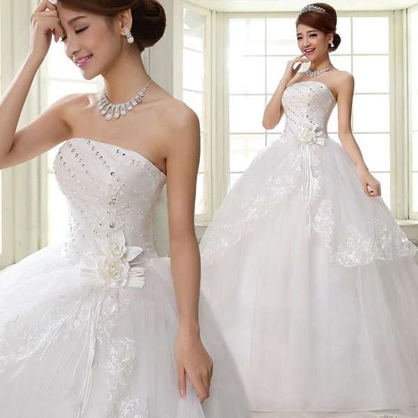 WEDDING DRESSES/WEDDING DRESS/WHITE WEDDING DRESS/CRYSTAL WEDDING DRESS