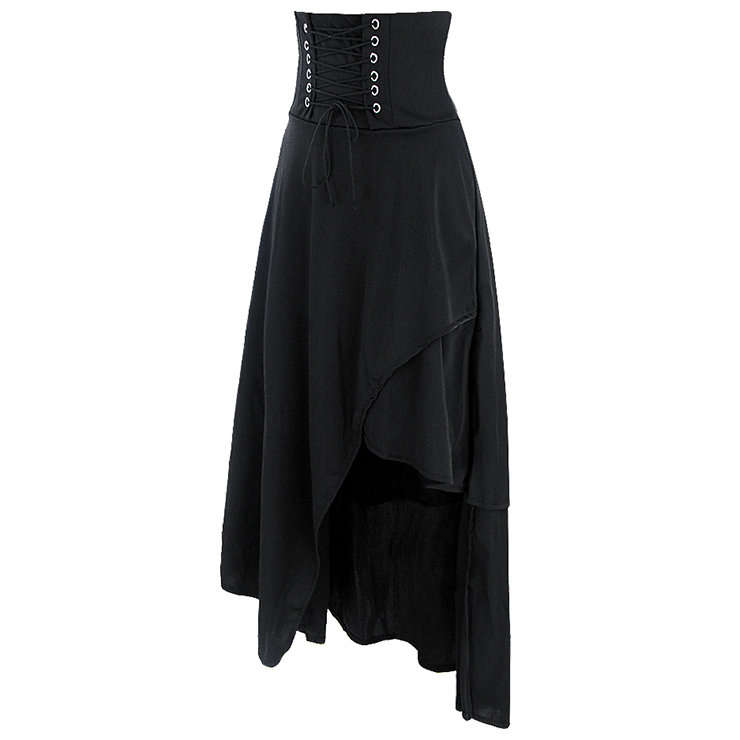 SKIRTS/SKIRT/WOMENS SKIRTS/BLACK SKIRT/VICTORIAN STEAMPUNK GOTHIC VINTAGE PURE BLACK LONG SKIRT