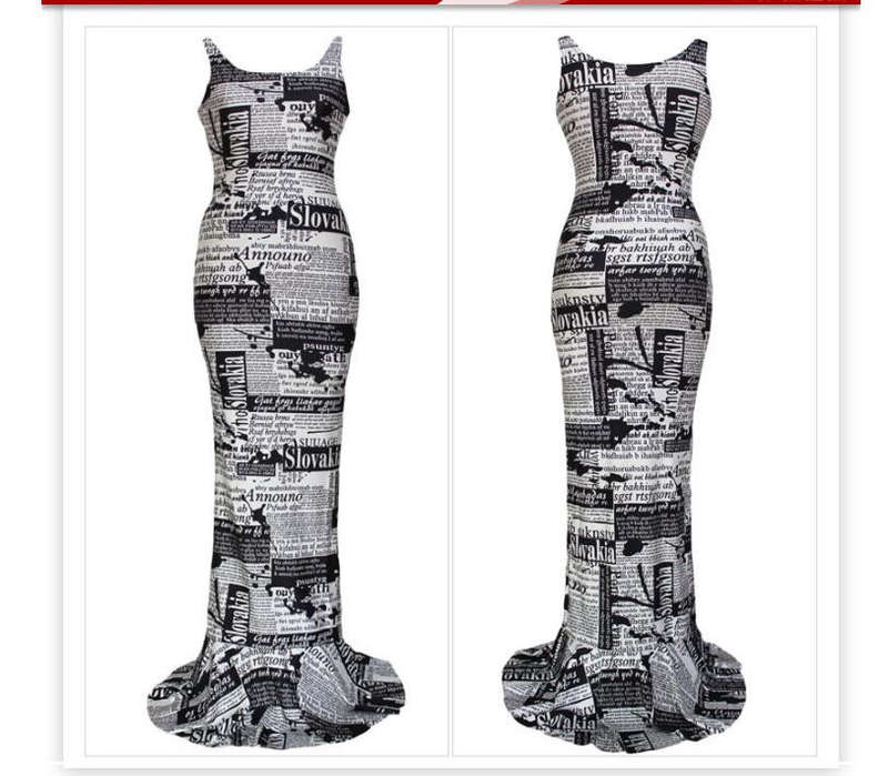 DRESSES/DRESS/MAXI DRESS/BLACK AND WHITE MONOCHROME PRINT MAXI DRESS