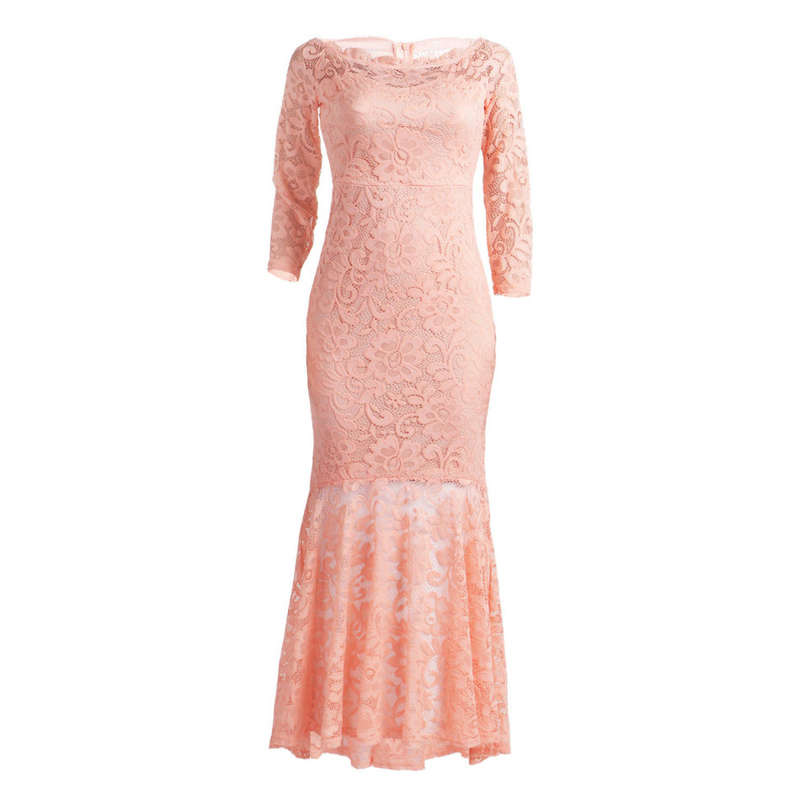 MAXI DRESS/PINK MAXI DRESS/LACE MAXI DRESS/OFF SHOULDER MAXI DRESS/PINK LACE EVENING MAXI DRESS